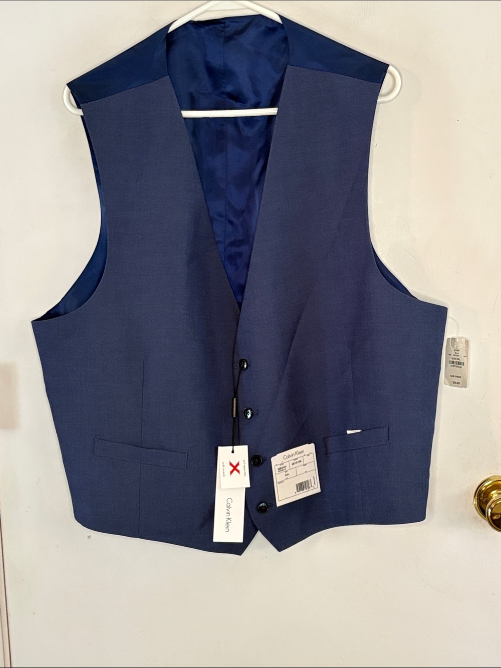 Calvin Klein Madeline navy 4-button vest with pockets Size XXL